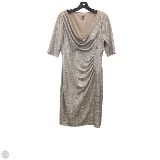 Dress Party Midi By Anne Klein In Silver, Size: M