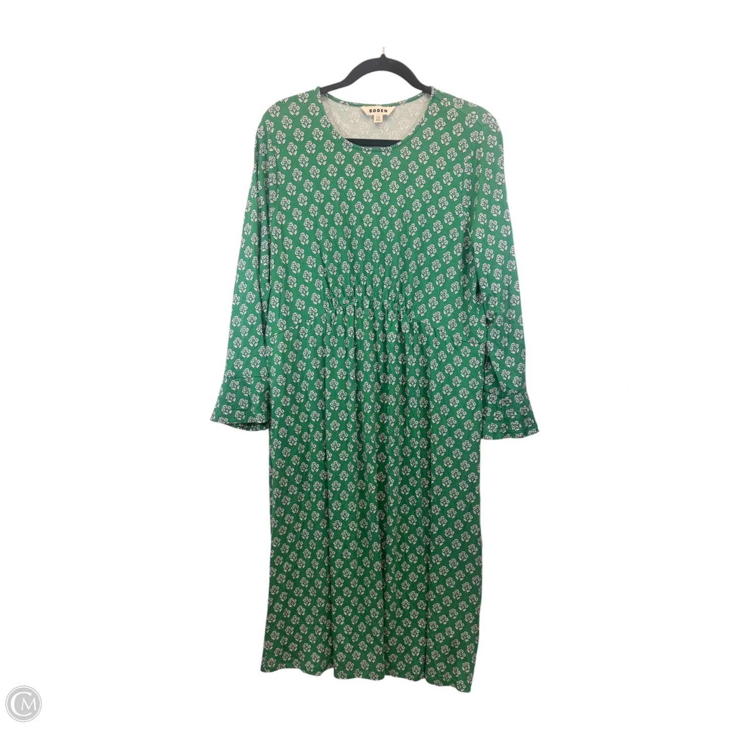 Dress Casual Maxi By Boden In Green & White, Size: Xl