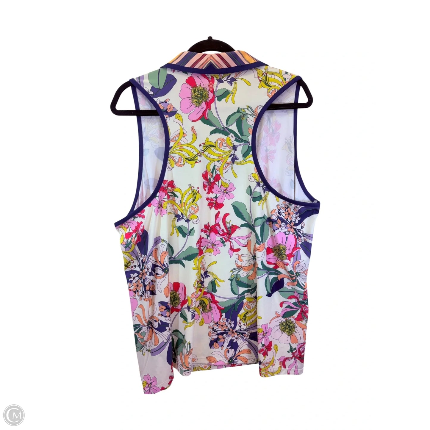 Athletic Top Short Sleeve By Johnny Was In Floral Print, Size: Xxl