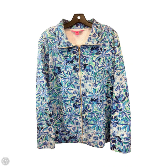 Jacket Designer By Lilly Pulitzer In Blue & Green, Size: L