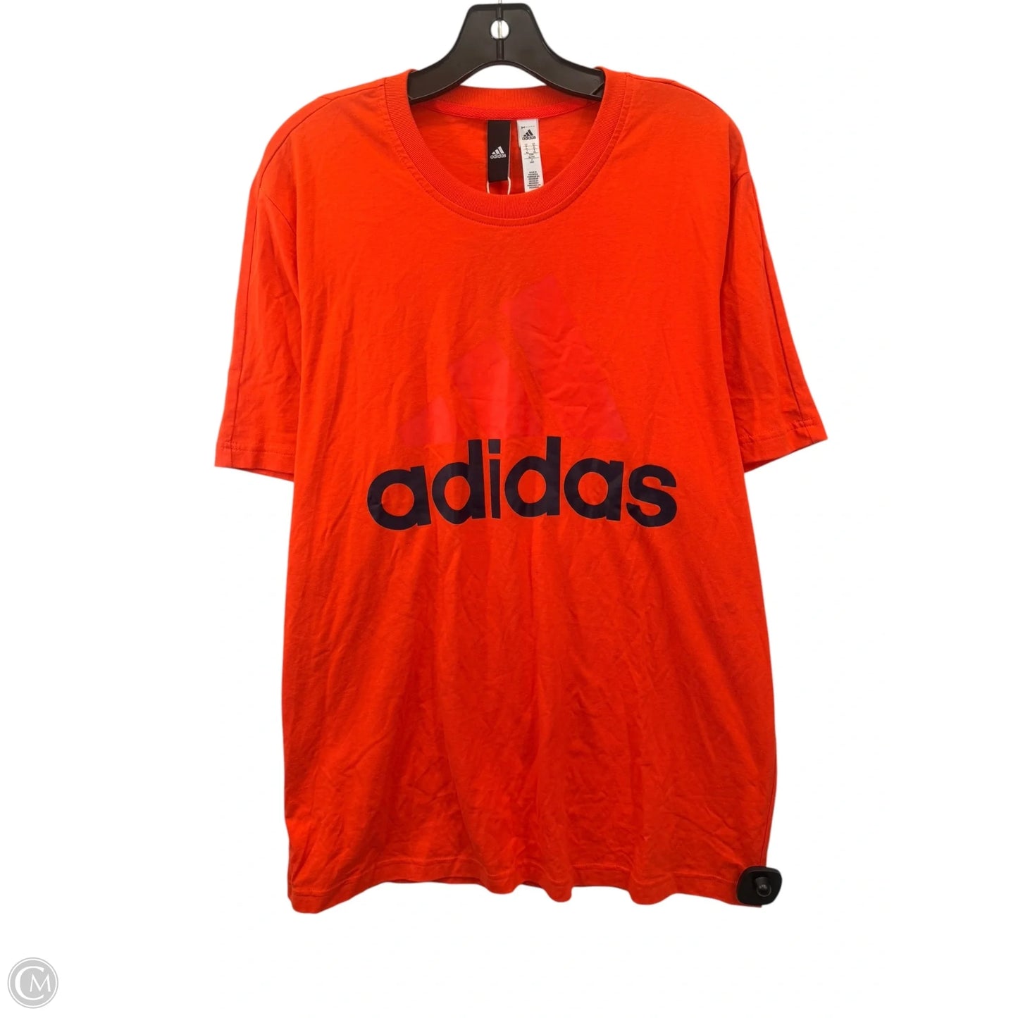 Athletic Top Short Sleeve By Adidas In Orange, Size: Xl