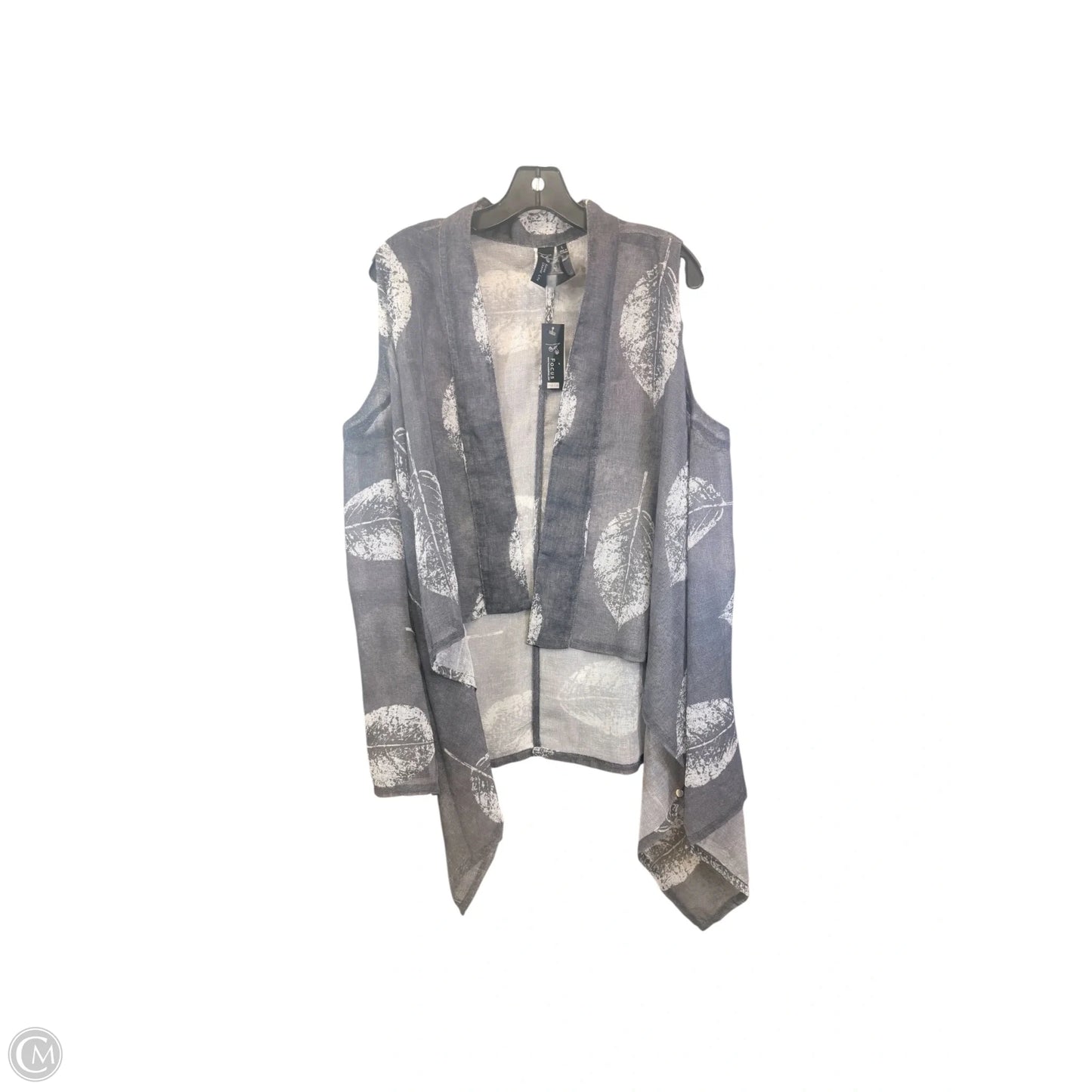 Vest Faux Fur & Sherpa By Focus In Grey & White, Size: L