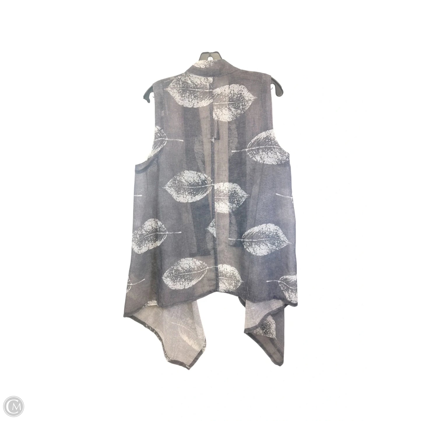Vest Faux Fur & Sherpa By Focus In Grey & White, Size: L