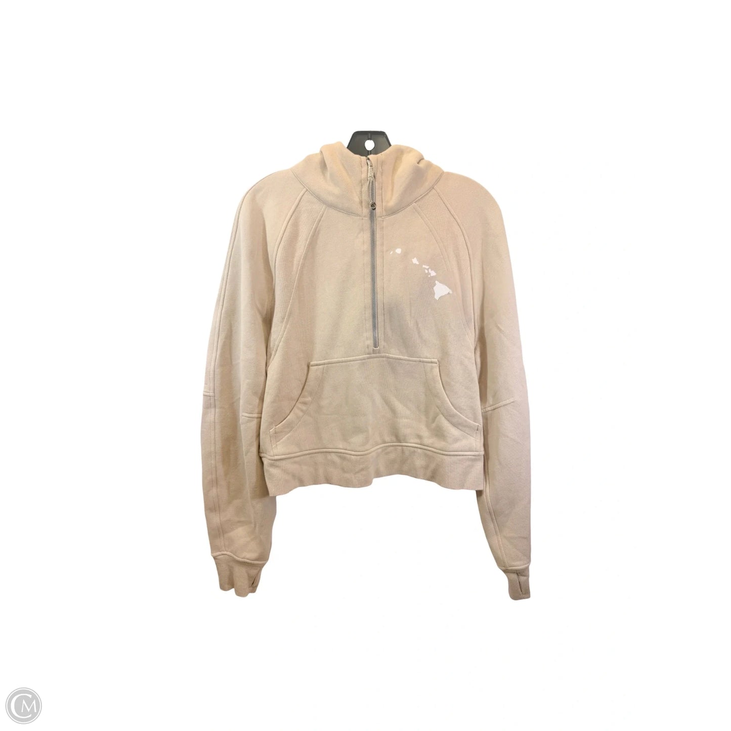 Athletic Sweatshirt Hoodie By Lululemon In Tan, Size: M