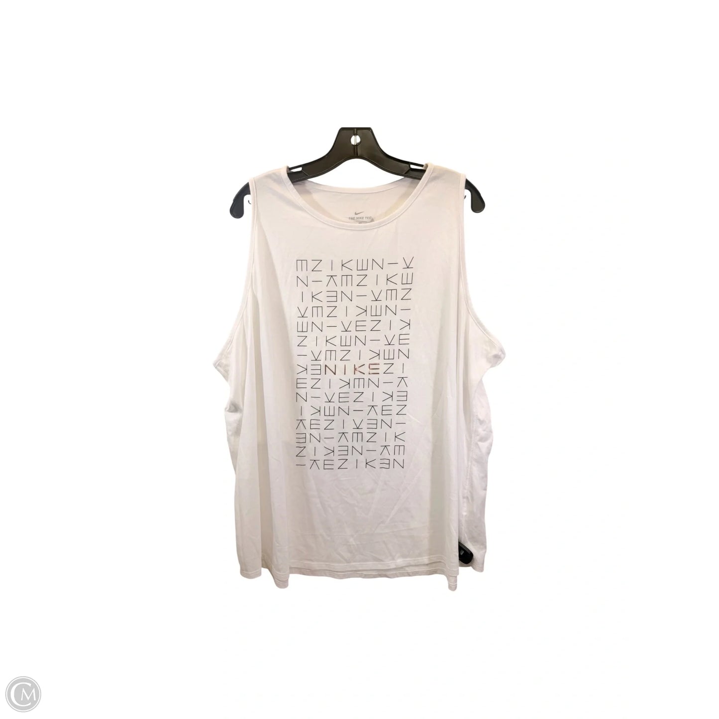 Athletic Tank Top By Nike Apparel In Black & White, Size: 3x