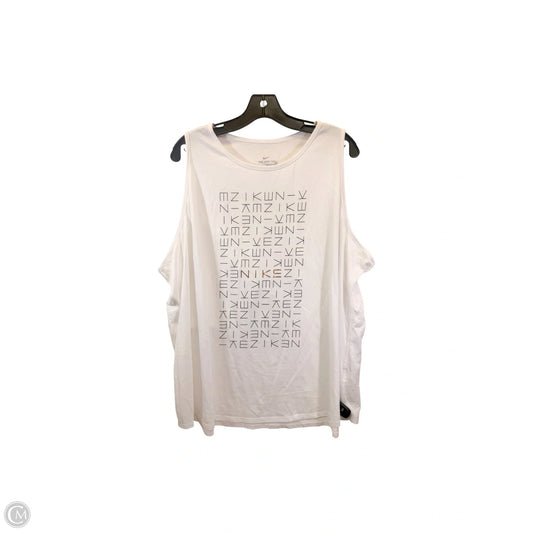 Athletic Tank Top By Nike Apparel In Black & White, Size: 3x