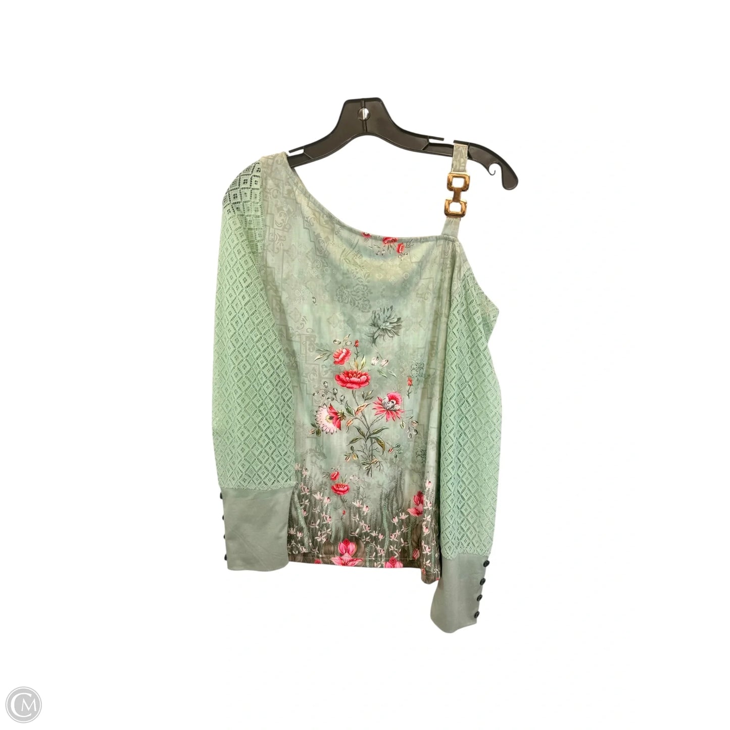 Top Long Sleeve By Noracora In Green & Red, Size: M