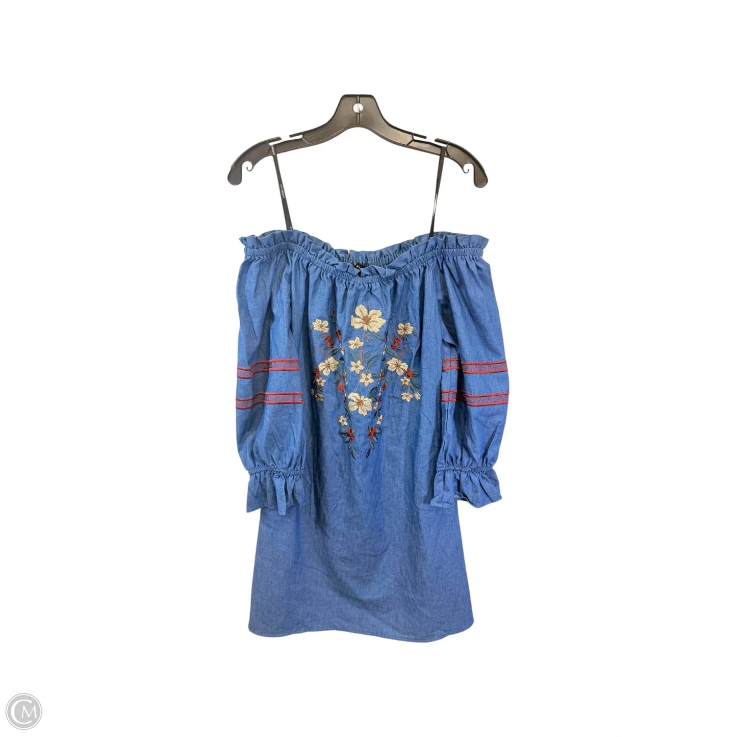 Dress Casual Midi By Blu Pepper In Blue Denim, Size: L