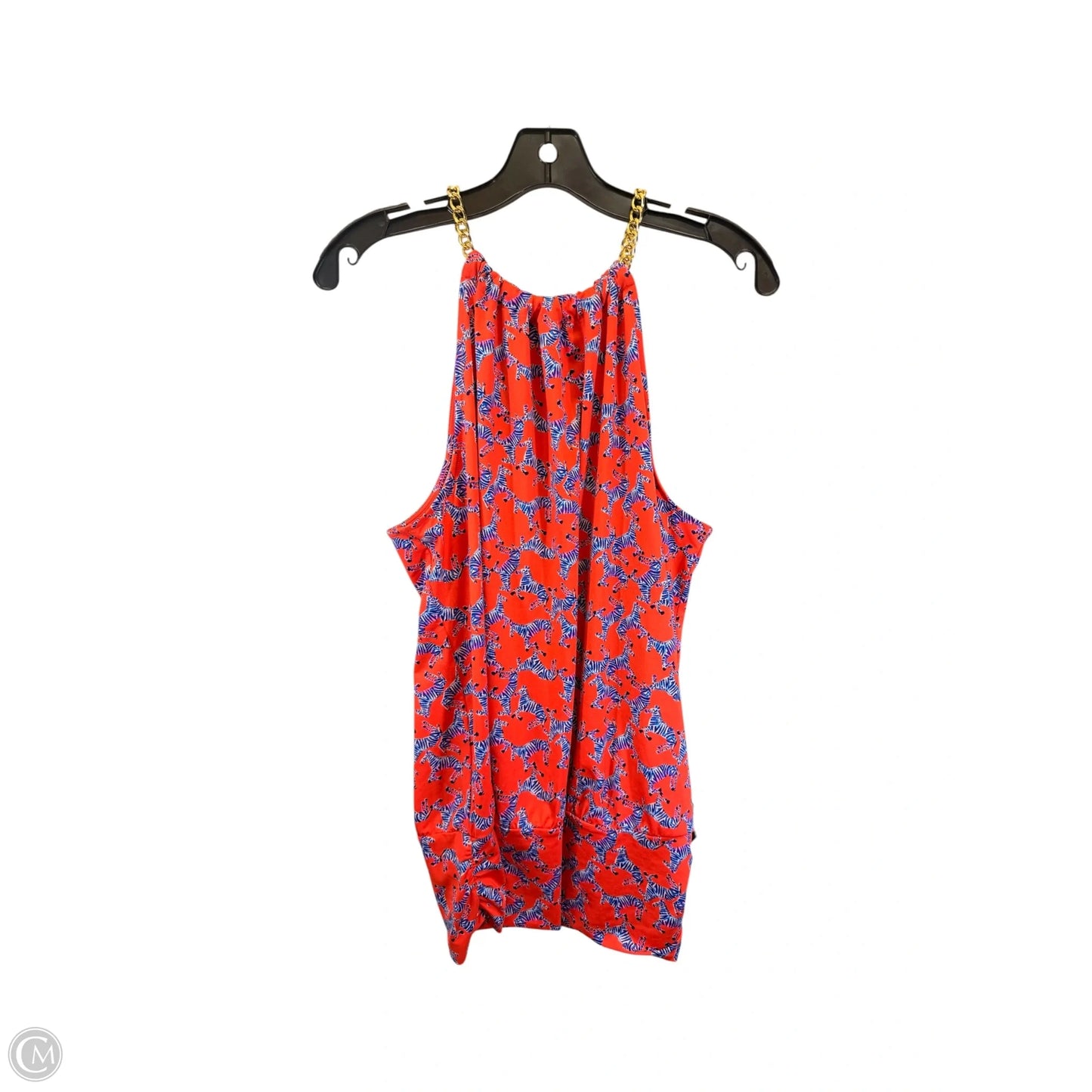 Top Sleeveless Designer By Lilly Pulitzer In Blue & Orange, Size: L
