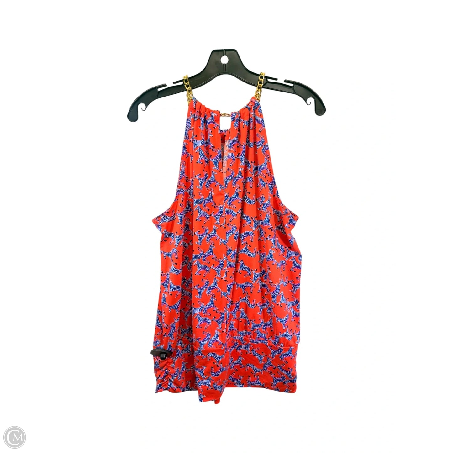 Top Sleeveless Designer By Lilly Pulitzer In Blue & Orange, Size: L