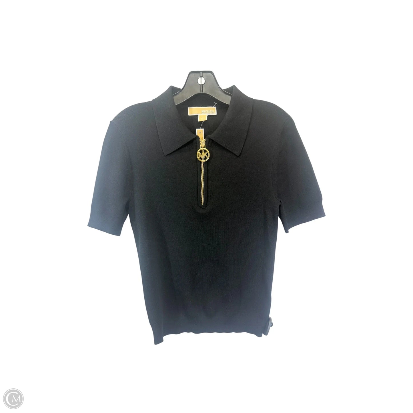 Top Short Sleeve By Michael By Michael Kors In Black & Gold, Size: M