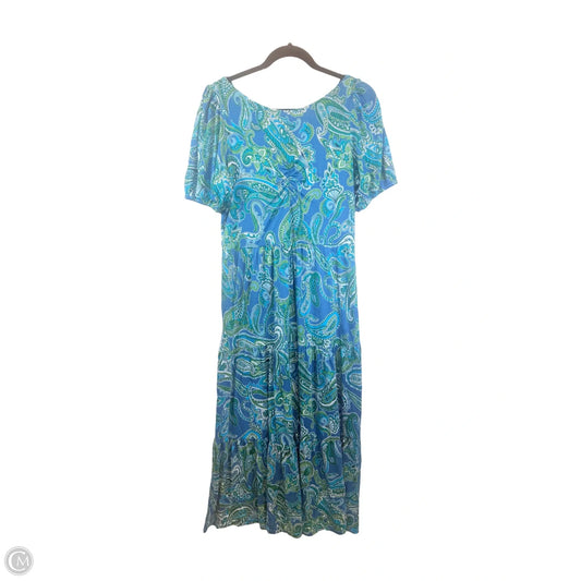 Dress Casual Maxi By Boden In Blue & Green, Size: L