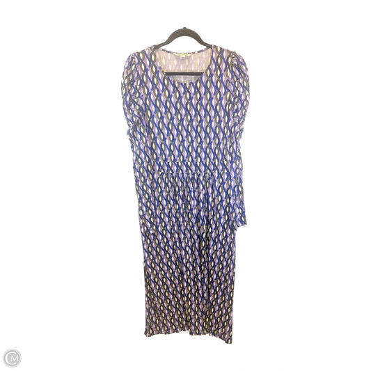 Dress Casual Midi By Boden In Blue & Purple, Size: L