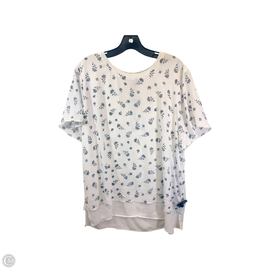 Top Short Sleeve By Hilary Radley In Grey & White, Size: Xl