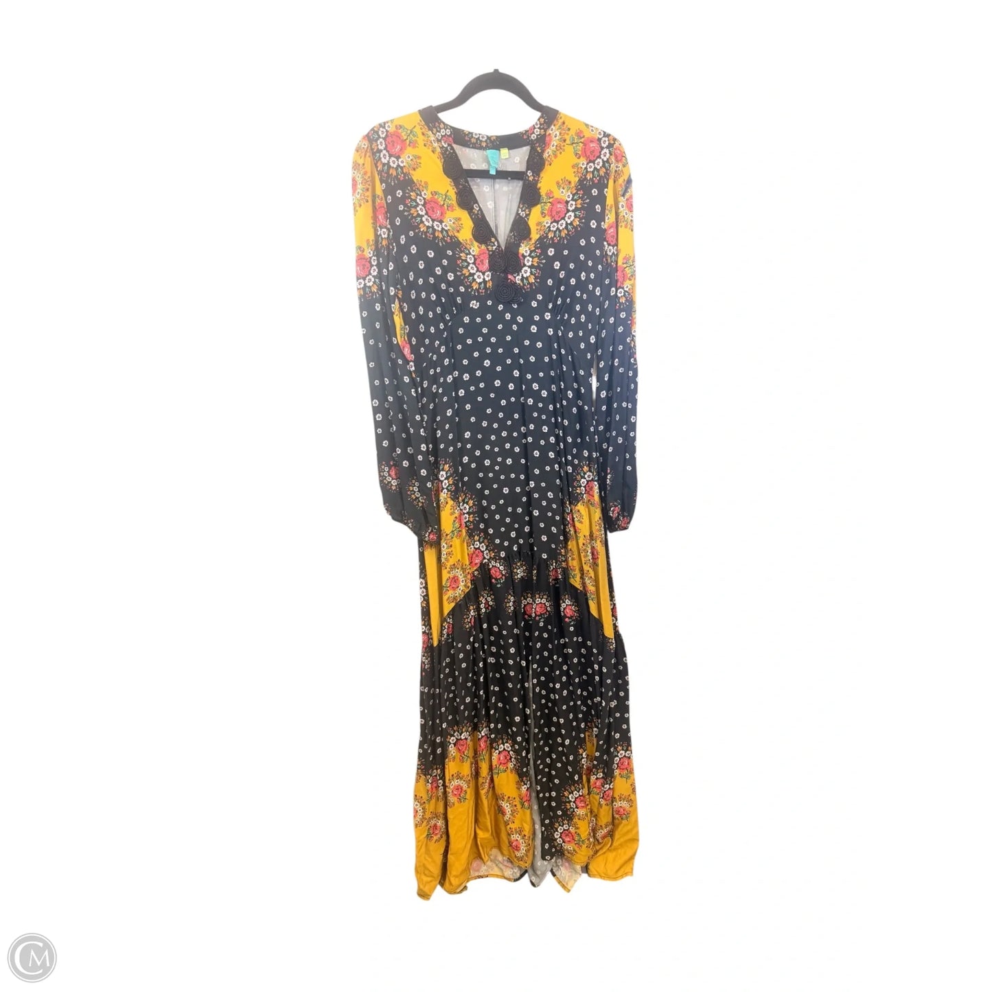 Dress Casual Maxi By Farm Rio In Black & Orange, Size: S