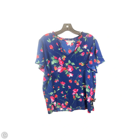 Top Short Sleeve By Counterparts In Floral Print, Size: Xl