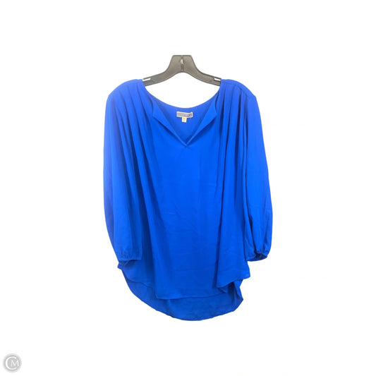 Top Long Sleeve Basic By Pleione In Blue, Size: Xl