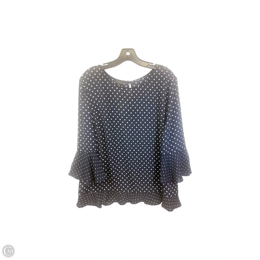 Top Long Sleeve By Talbots In Polkadot Pattern, Size: Xl