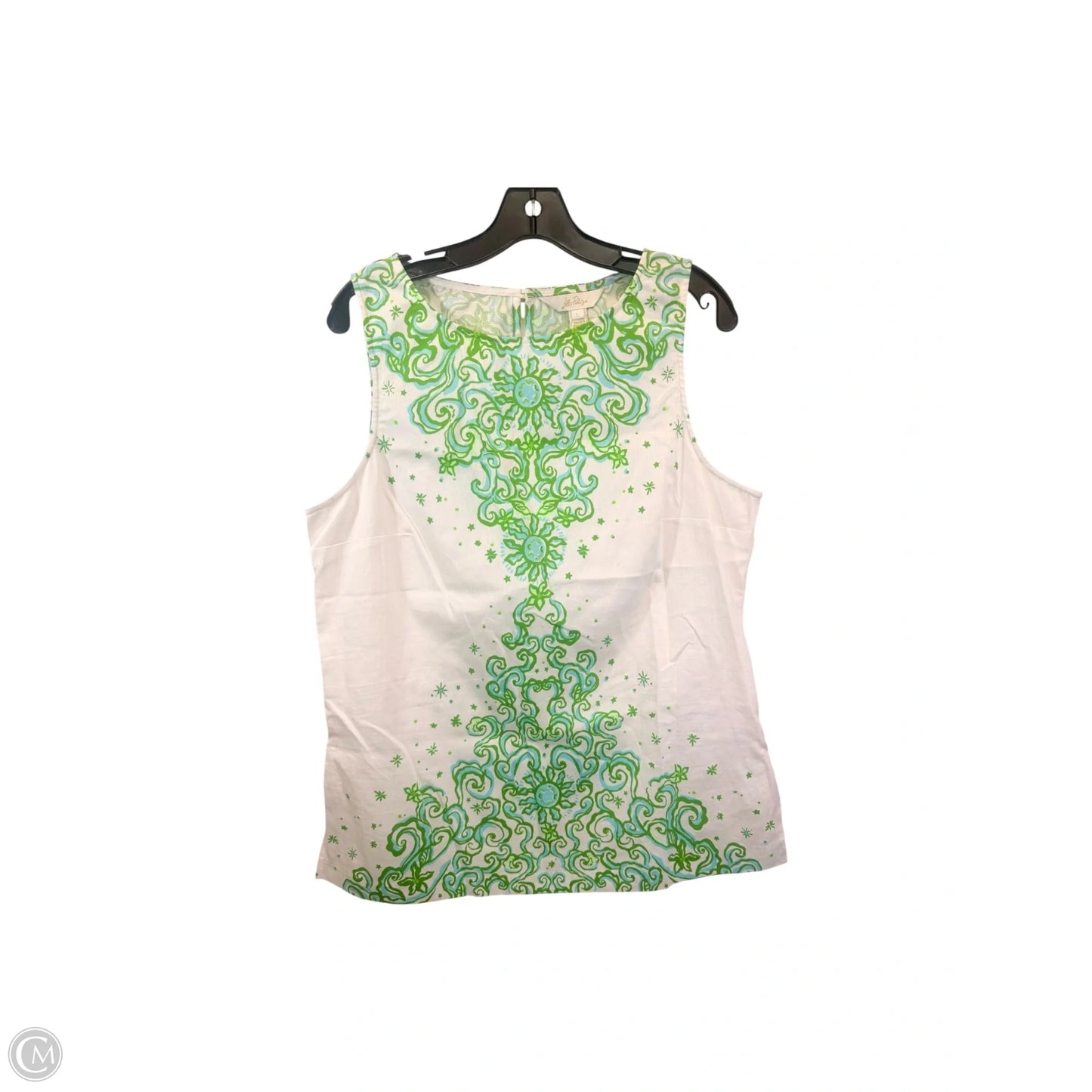 Top Sleeveless By Lilly Pulitzer In Blue & Green, Size: L