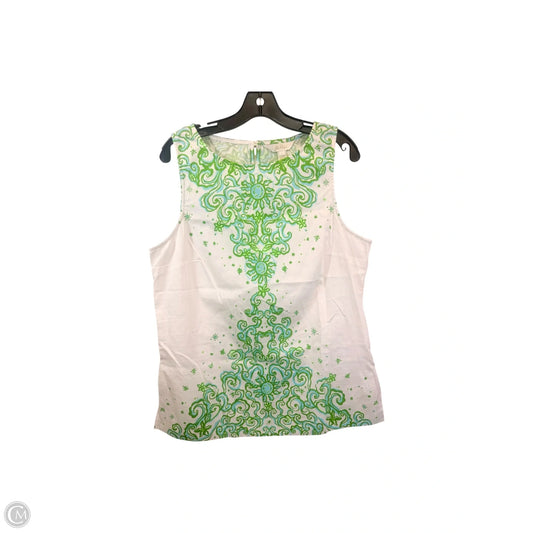 Top Sleeveless By Lilly Pulitzer In Blue & Green, Size: L