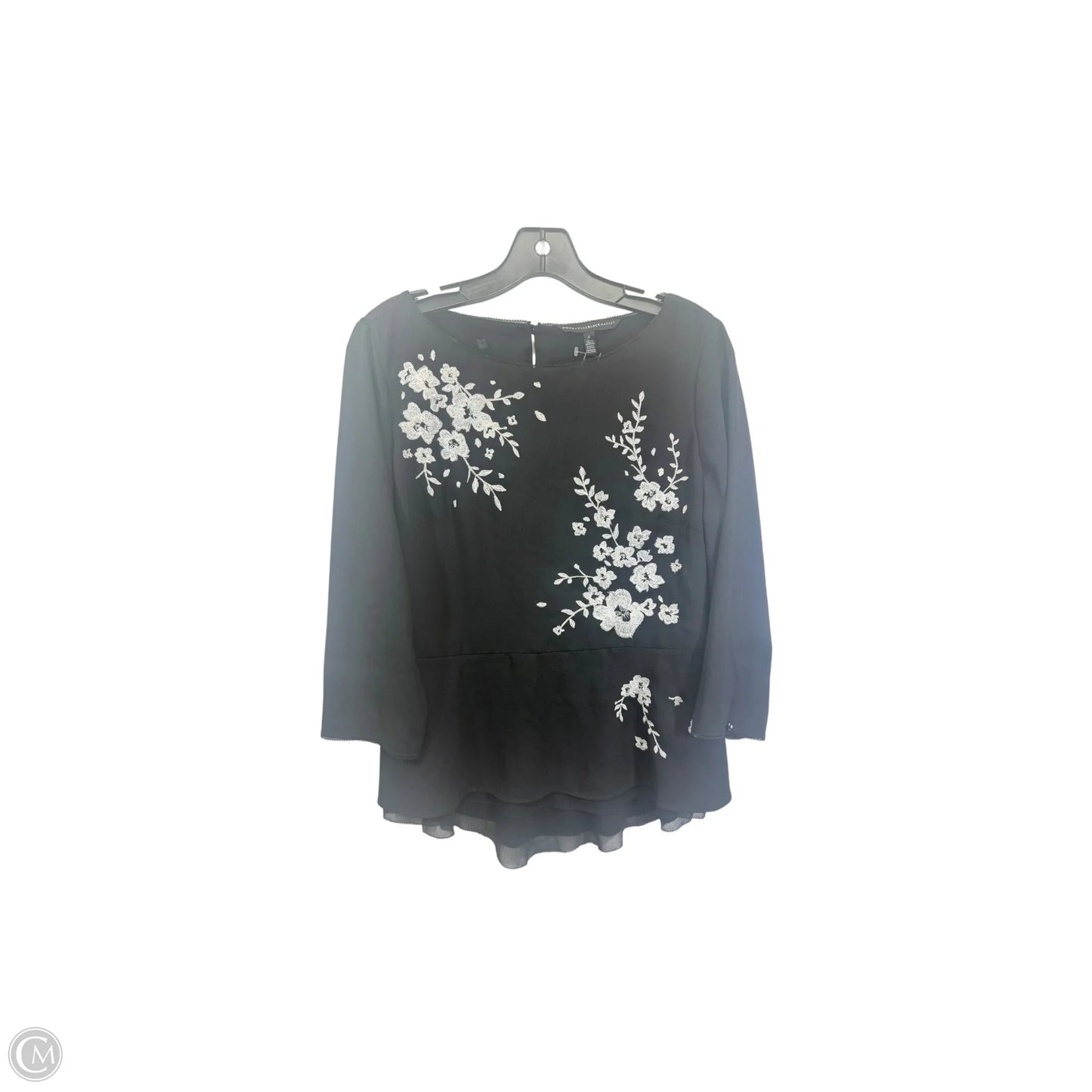 Top Long Sleeve By White House Black Market In Black & White, Size: S