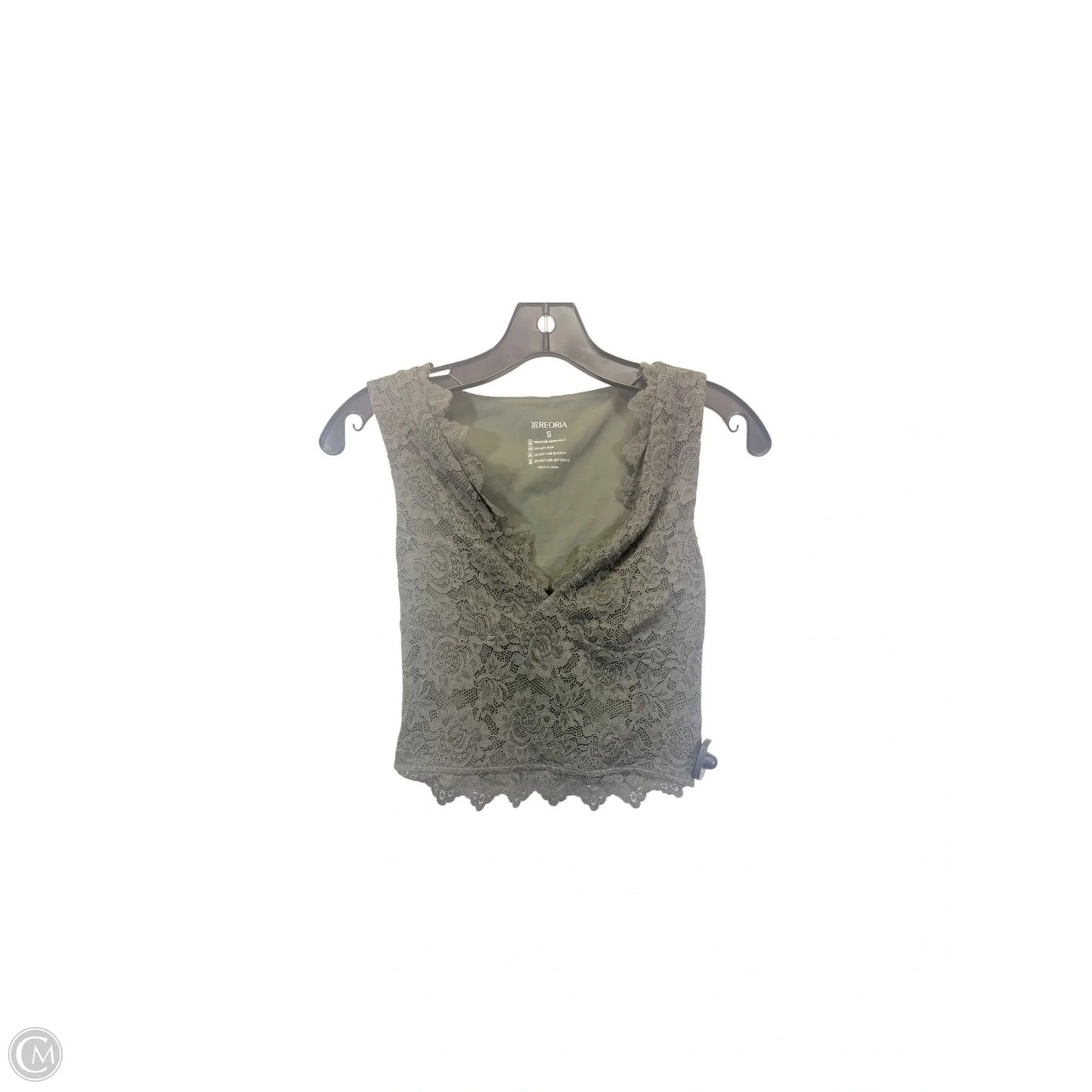 Top Sleeveless By Reoria In Green, Size: S