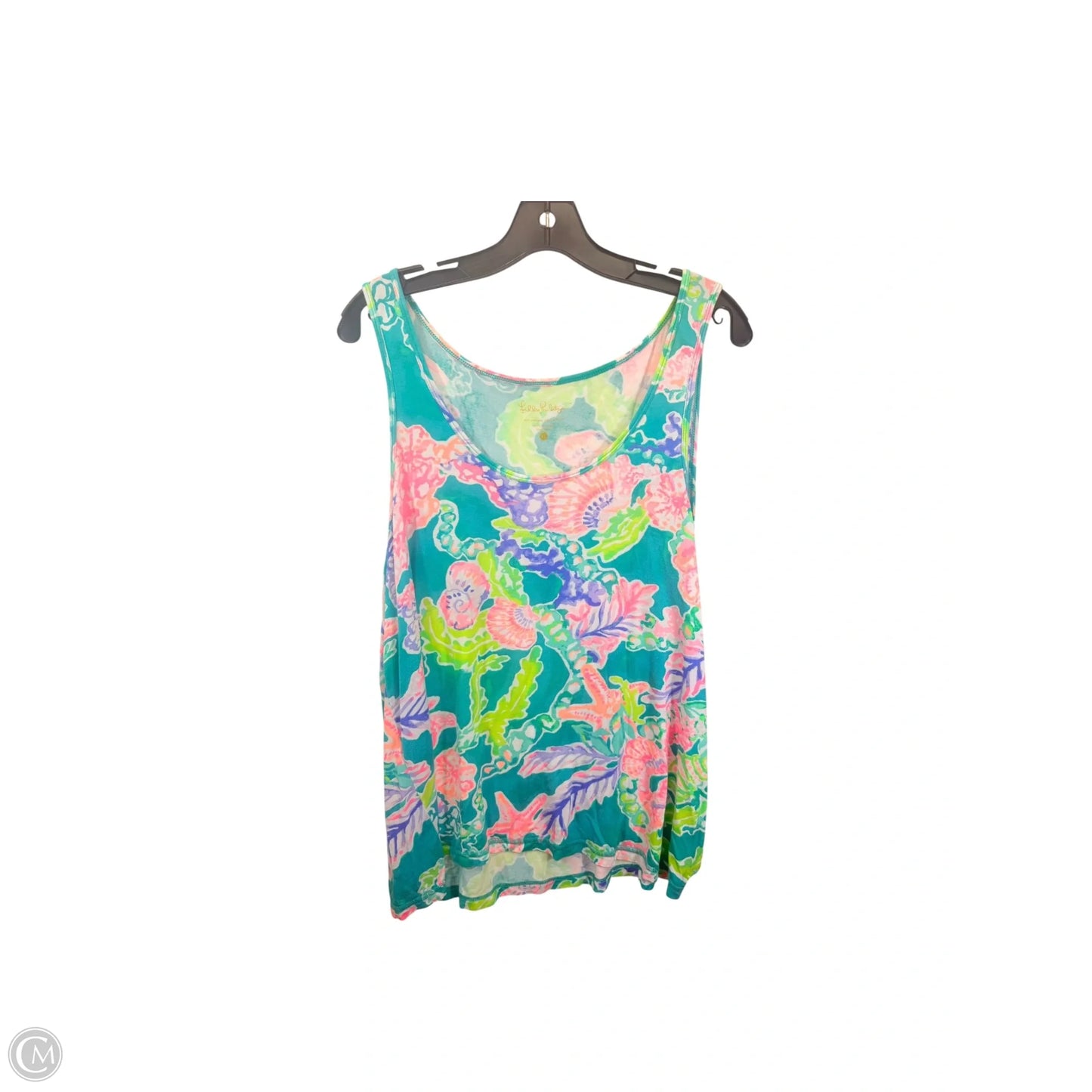 Top Sleeveless Designer By Lilly Pulitzer In Green & Pink, Size: Xl