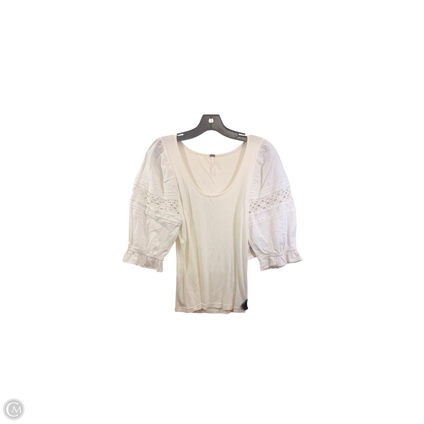 Top Short Sleeve By Free People In Cream, Size: M