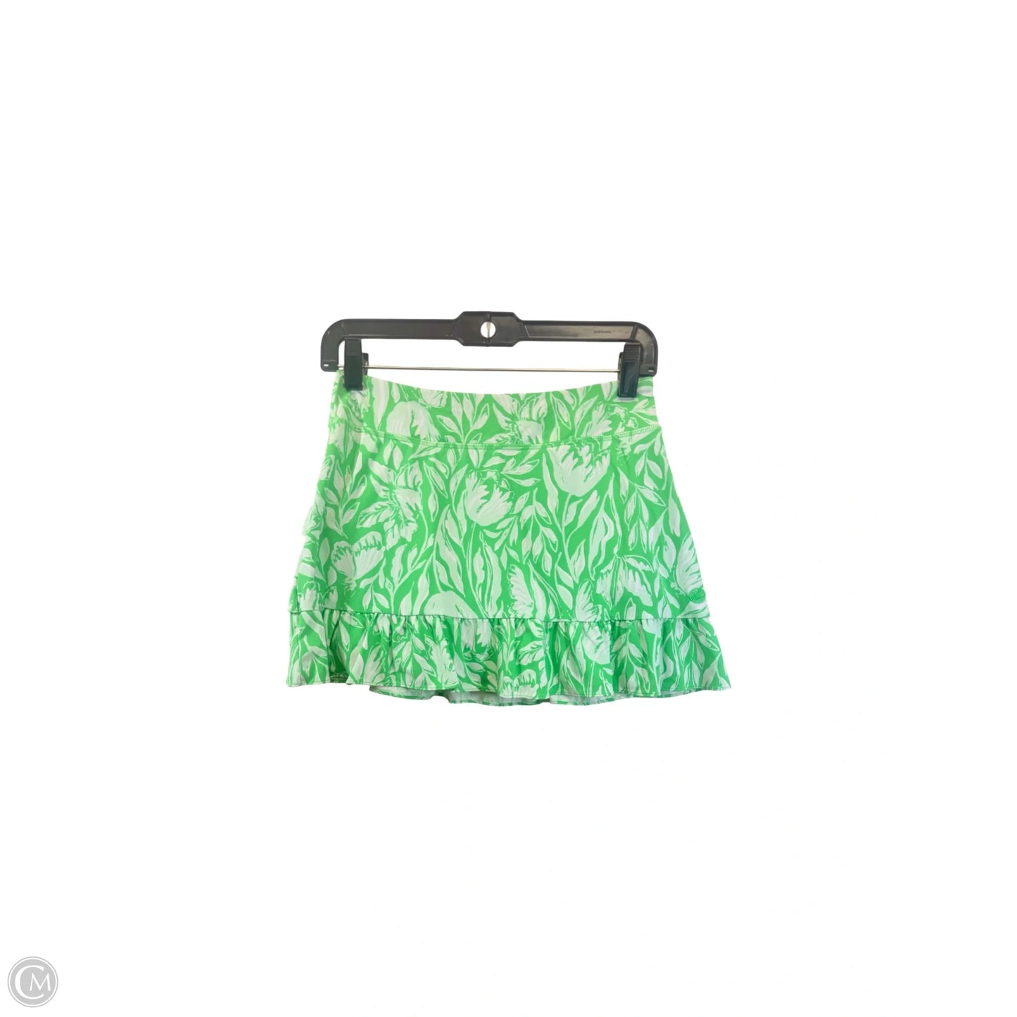 Skort Designer By Lilly Pulitzer In Green & White, Size: Xs