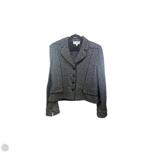 Blazer Designer By St John Collection In Black & Grey, Size: 12