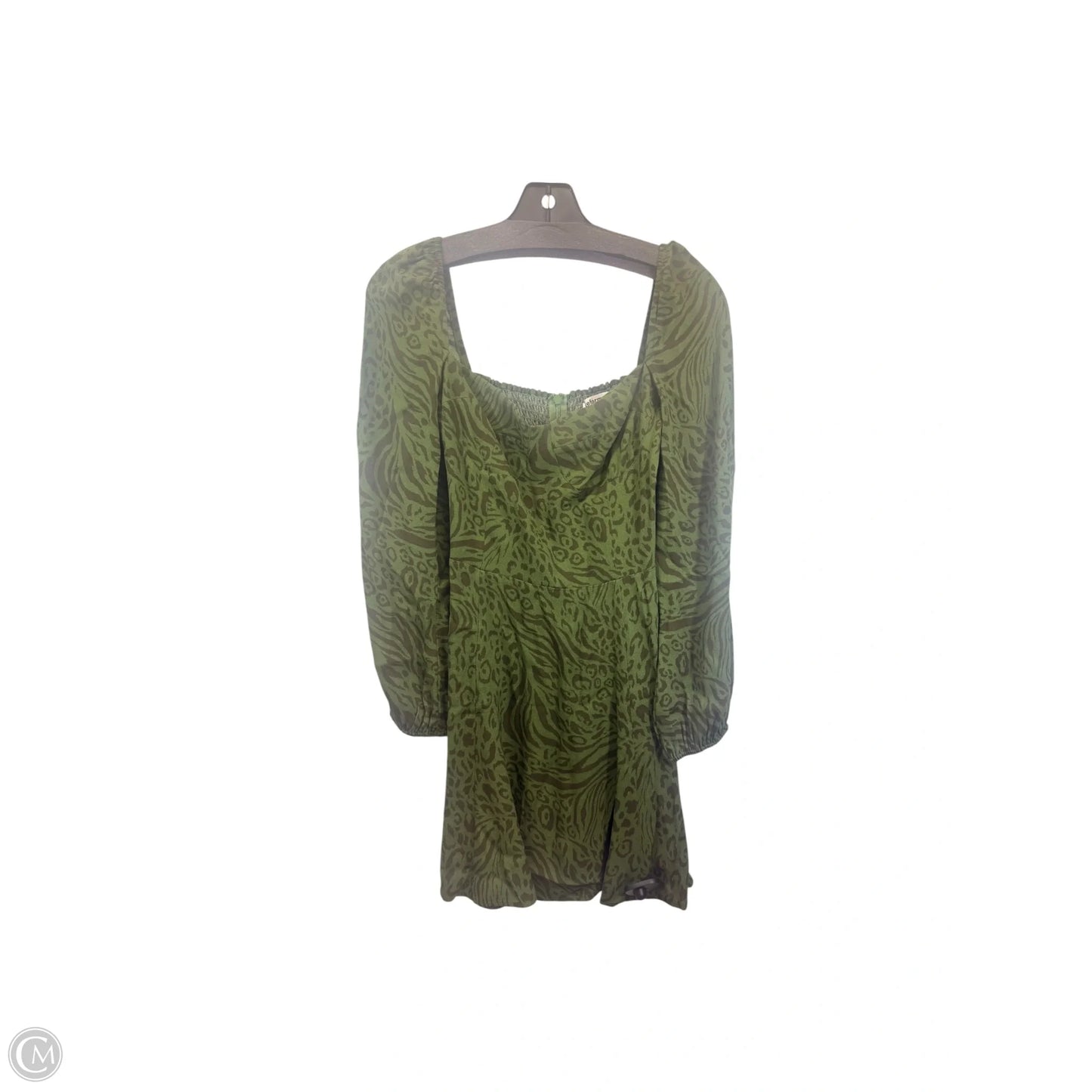 Dress Casual Midi By Reformation In Black & Green, Size: 4