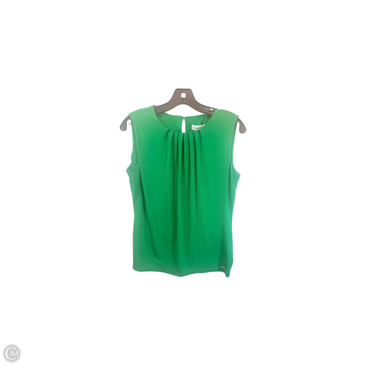 Top Sleeveless By Calvin Klein In Green, Size: S