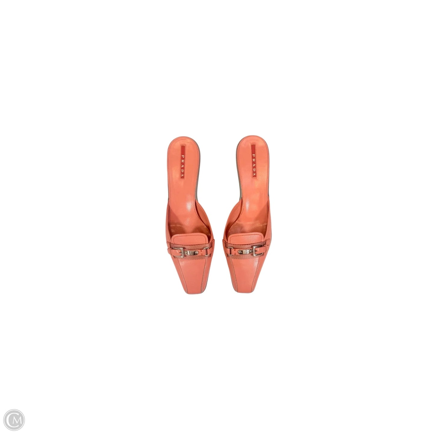 Shoes Luxury Designer By Prada In Peach, Size: 7