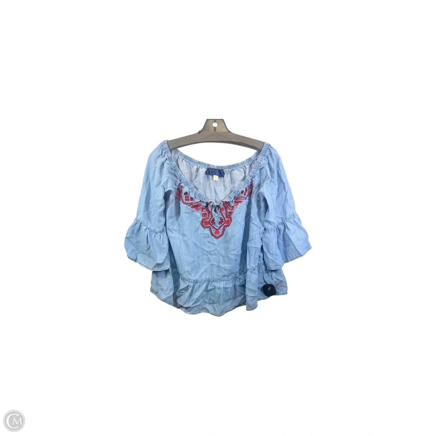 Top 3/4 Sleeve By In Blue & Red, Size: M