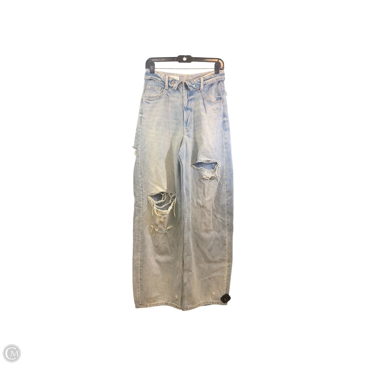 Jeans Wide Leg By Zara In Blue Denim, Size: 0