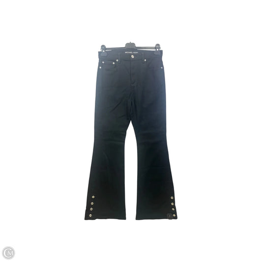 Jeans Flared By Michael By Michael Kors In Black & Silver, Size: 8