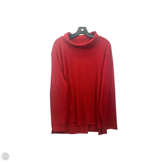 Top Long Sleeve By Ava & Viv In Red, Size: 1x