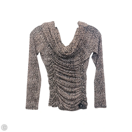 Top Long Sleeve By White House Black Market In Animal Print, Size: Xs