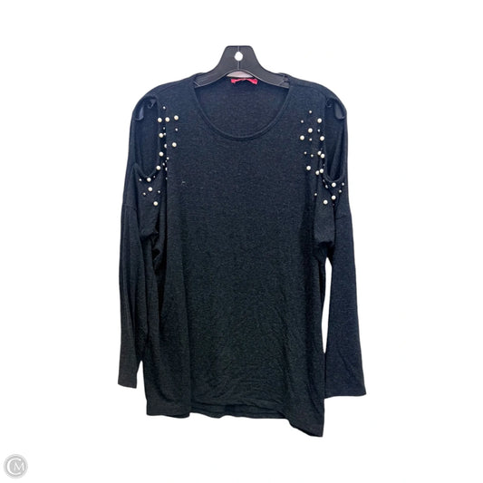 Top Long Sleeve By Boutique + In Grey & Tan, Size: L
