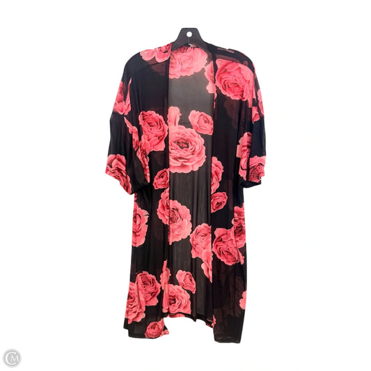 Kimono By Love In Black & Pink, Size: Osfm