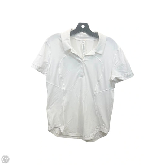 Athletic Top Short Sleeve By Lululemon In Ivory, Size: 8