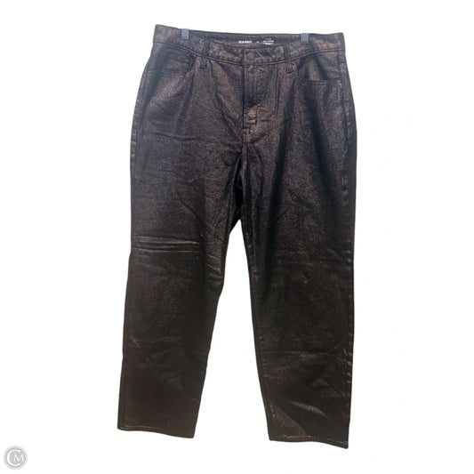Jeans Straight By Old Navy In Black & Silver, Size: 14