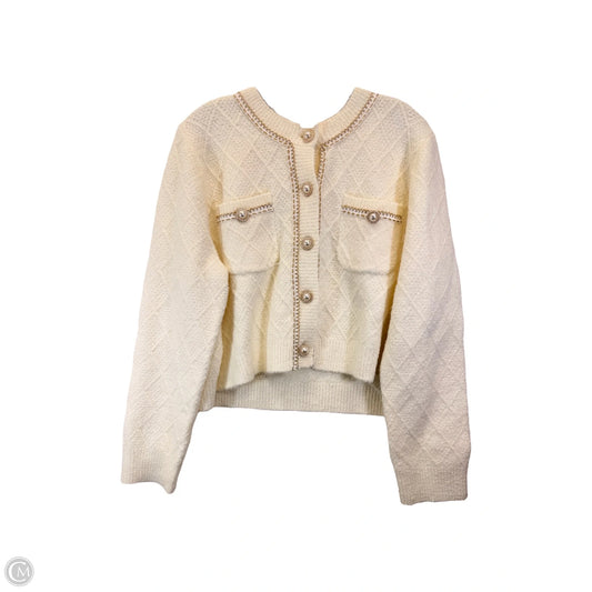 Sweater Cardigan By Urban Revivo In Cream, Size: Xxl