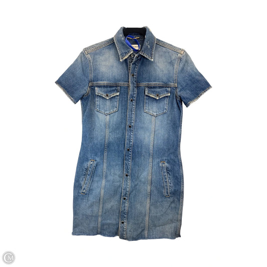 Dress Luxury Designer By Yves Saint Laurent In Blue Denim, Size: S