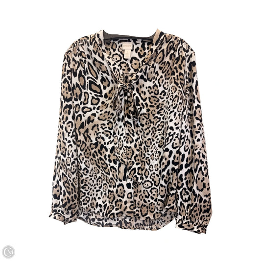 Top Long Sleeve By Chicos In Animal Print, Size: M