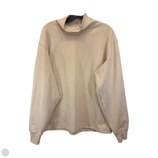 Top Long Sleeve By Uniqlo In Tan, Size: S