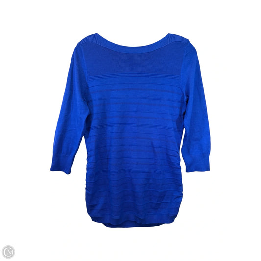 Top 3/4 Sleeve By Attention In Blue, Size: M