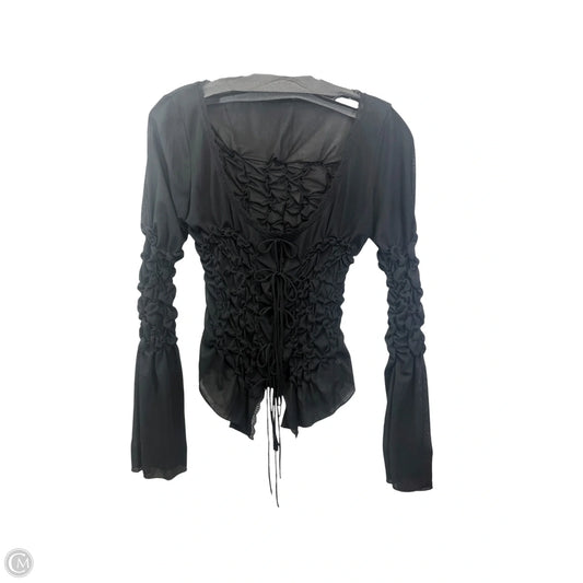 Top Long Sleeve By Zara In Black, Size: S