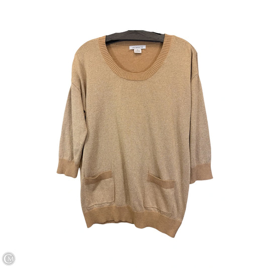 Top 3/4 Sleeve By Liz Claiborne In Gold, Size: S