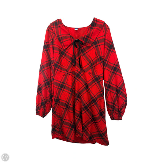 Dress Casual Midi By Old Navy In Black & Red, Size: M
